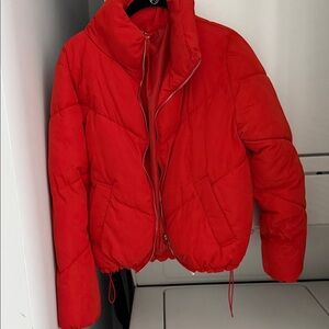 H&M Bold Red Puffer Jacket